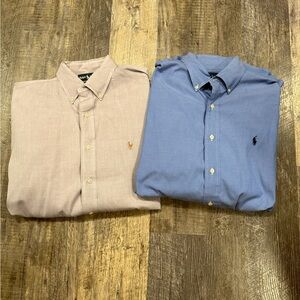 Ralph Lauren Casual Button-Down Shirts - Lavender and Blue- 2. Size 16 34/35